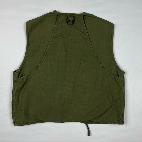 Vtg Woolrich Mens Utility Vest Sz Medium 90s Fishing Photography Olive Green C3 - Picture 2 of 8